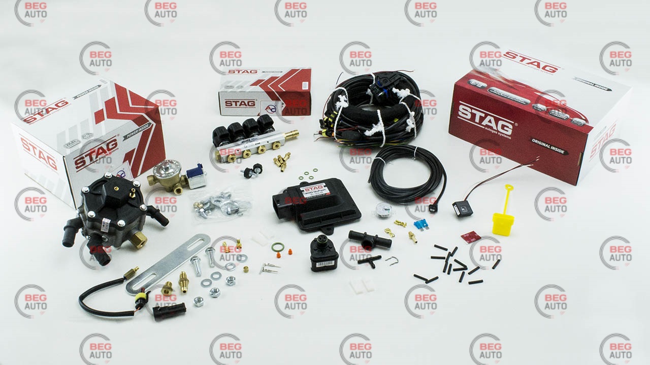 комплект (4п) 4ц.STAG-4 GoFast, ред.Stag R02 120 к.с,форс.STAG W-01 4 цил. жиклерD1,5