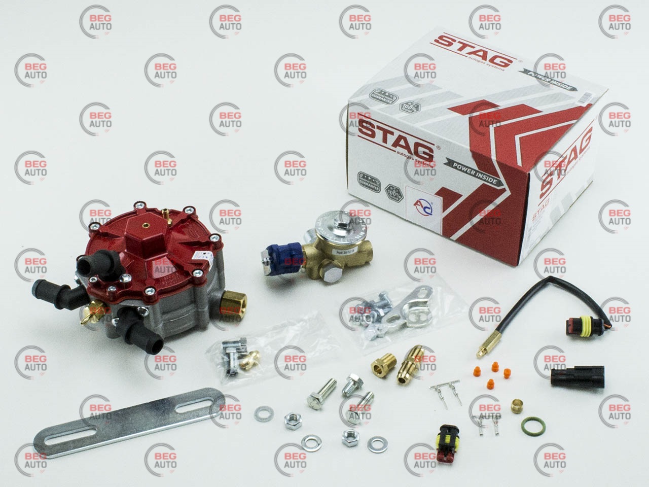 редуктор ГБО 4-го покоління STAG R01 (пропан-бутан) до 250 к.с (185 кВт) з ЕМК газа Valtek