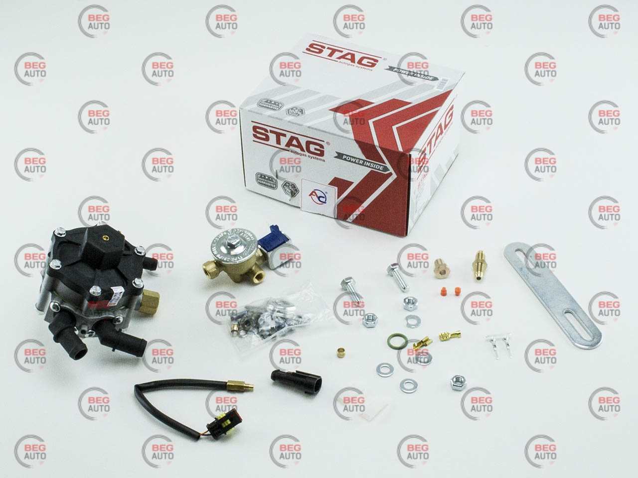 редуктор ГБО 4-го покоління STAG R02(пропан-бутан) до 150 к.с (110кВт).з ЕМК газу Valtek+датчик тем.