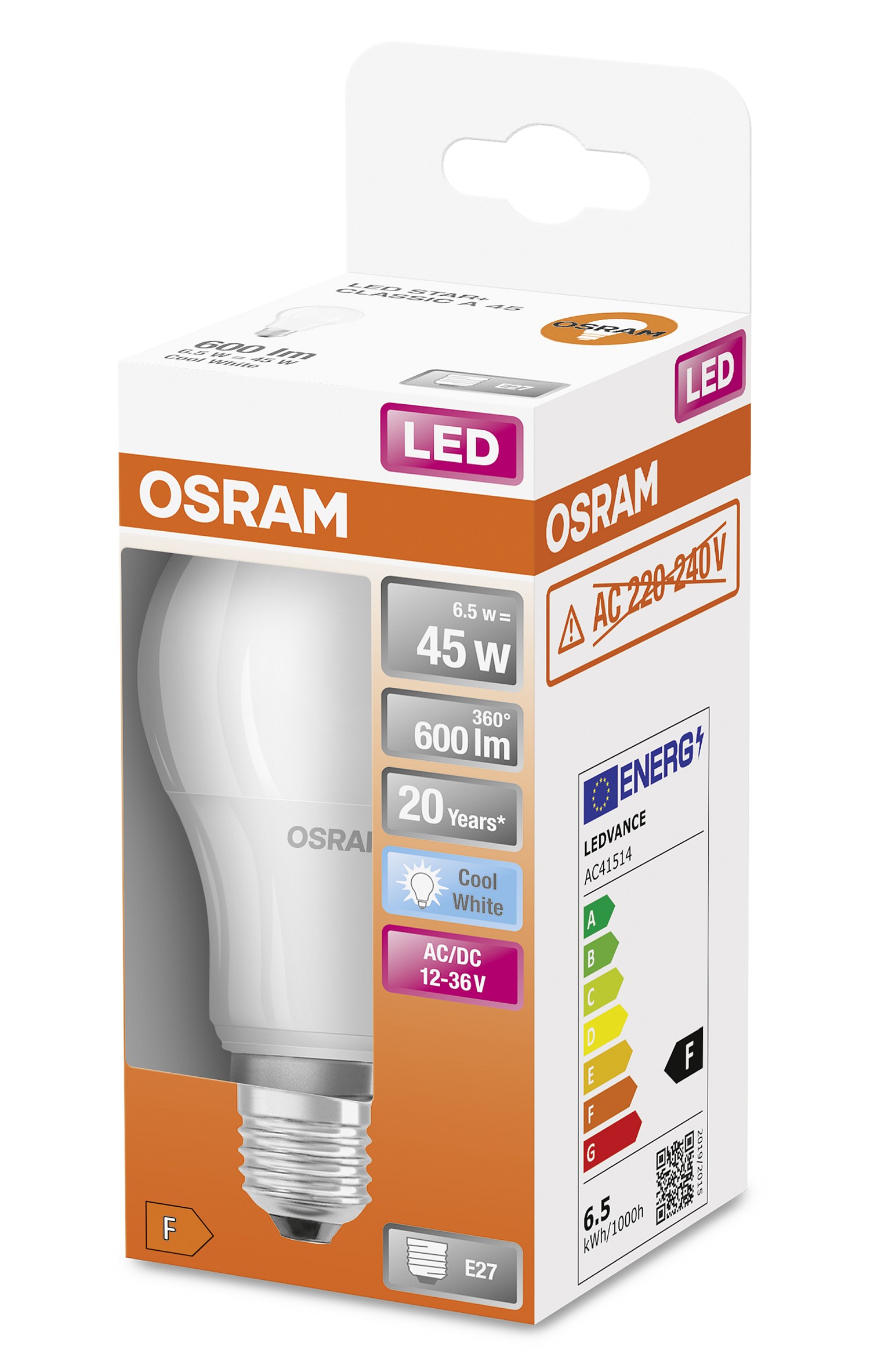 LED лампа побутова OSRAM 6.5Вт 621лм 4000K білий