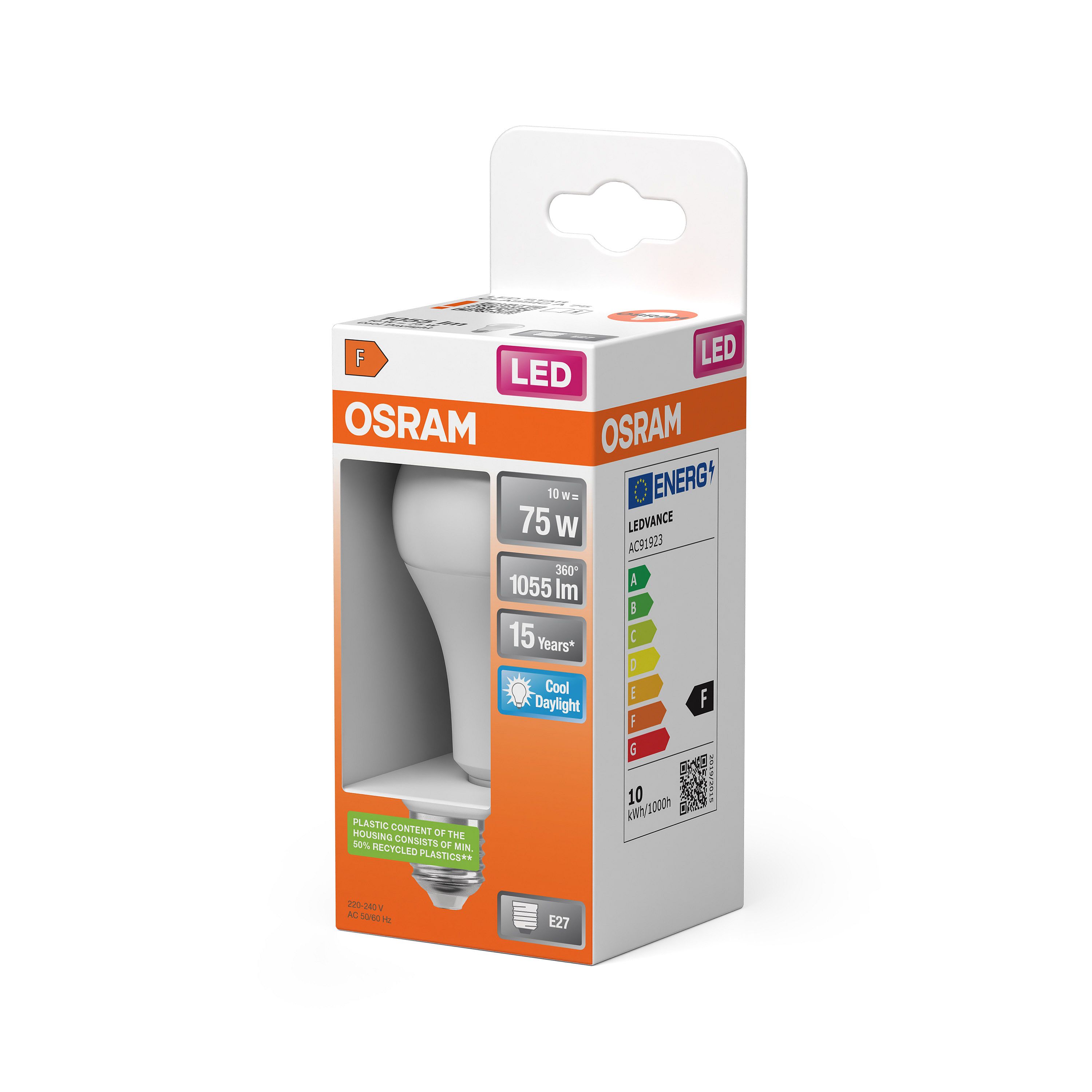 LED лампа побутова OSRAM 10Вт 1055лм 4000K білий