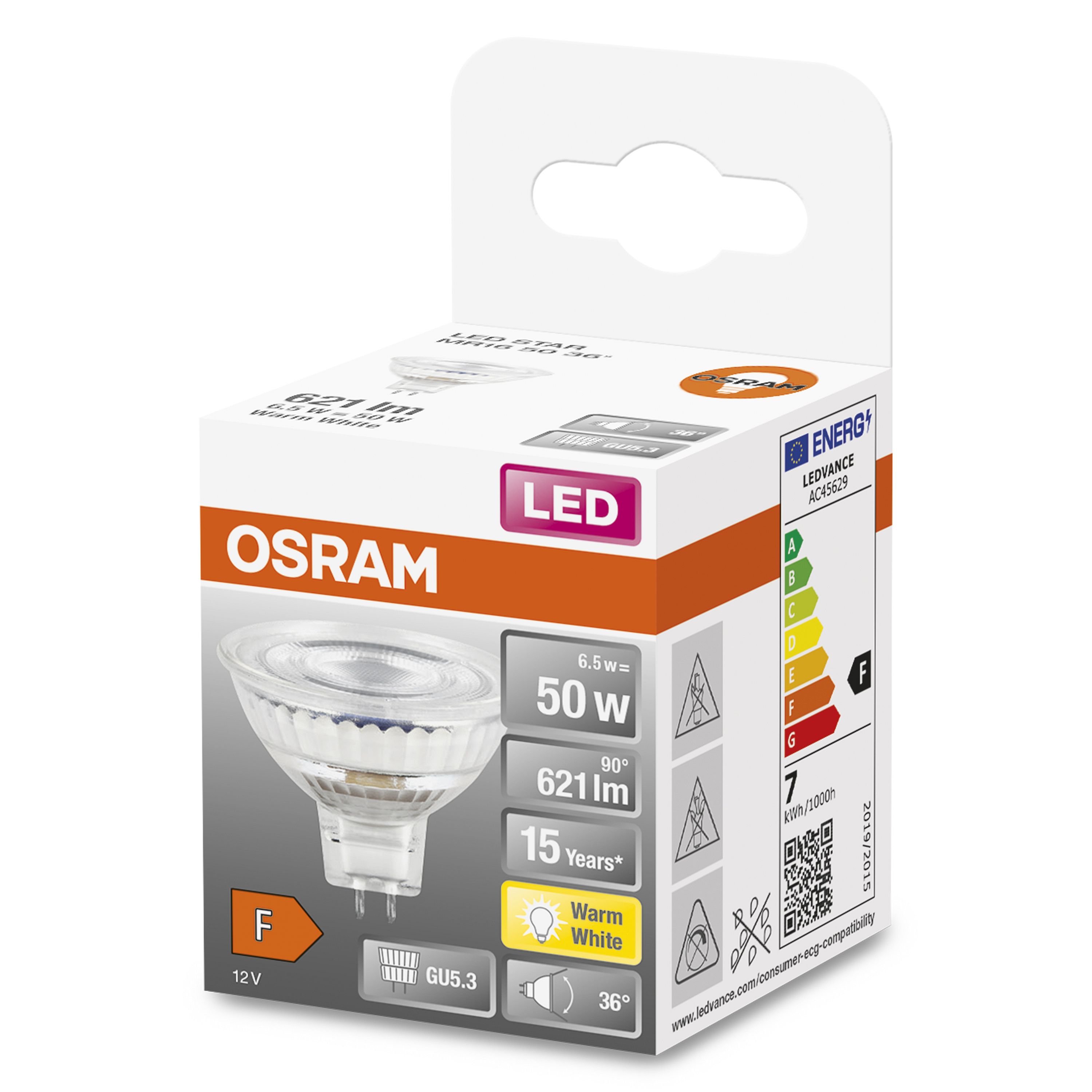 LED лампа побутова OSRAM 6.5Вт 621лм 2700K білий