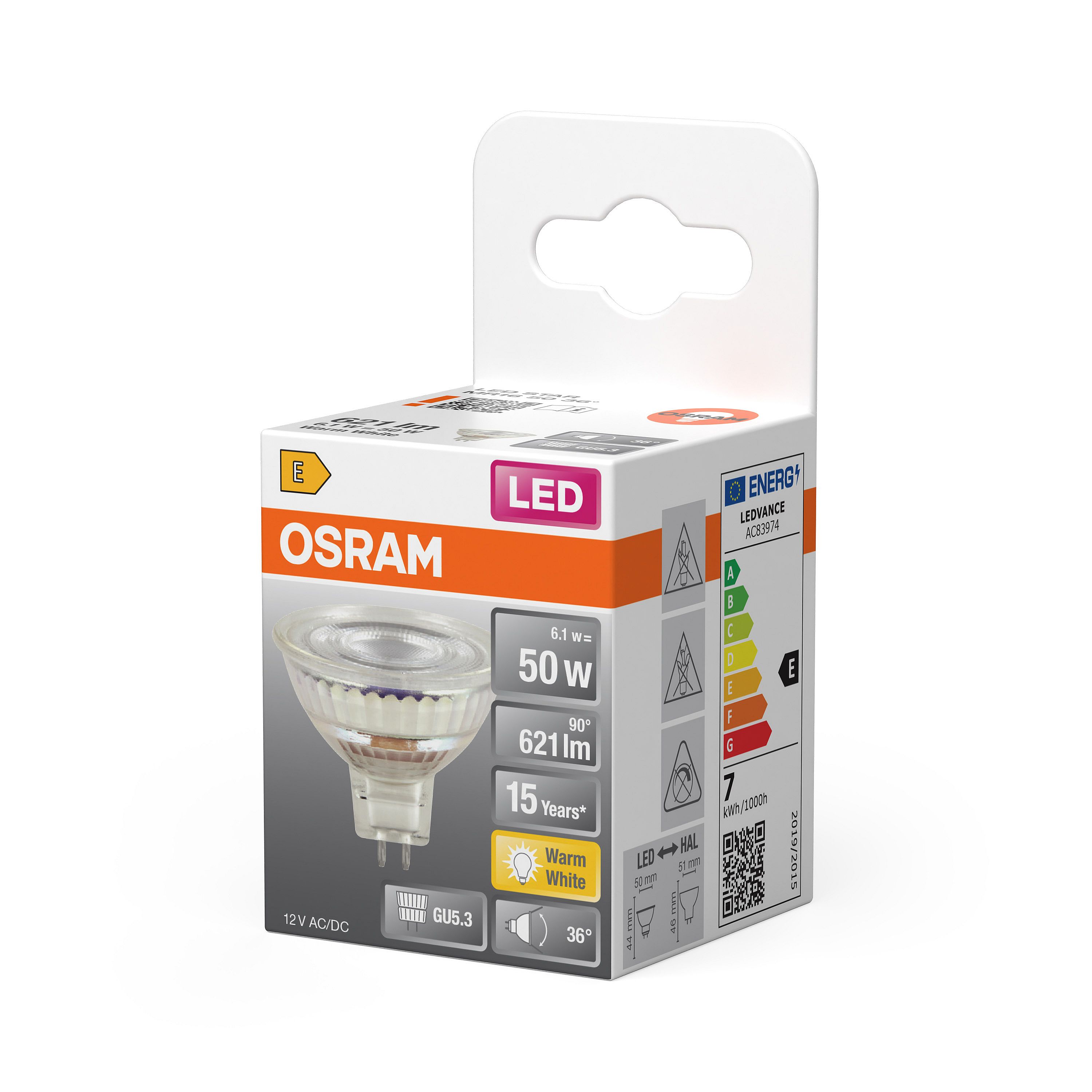 LED лампа побутова OSRAM 6.1Вт 621лм 2700K білий