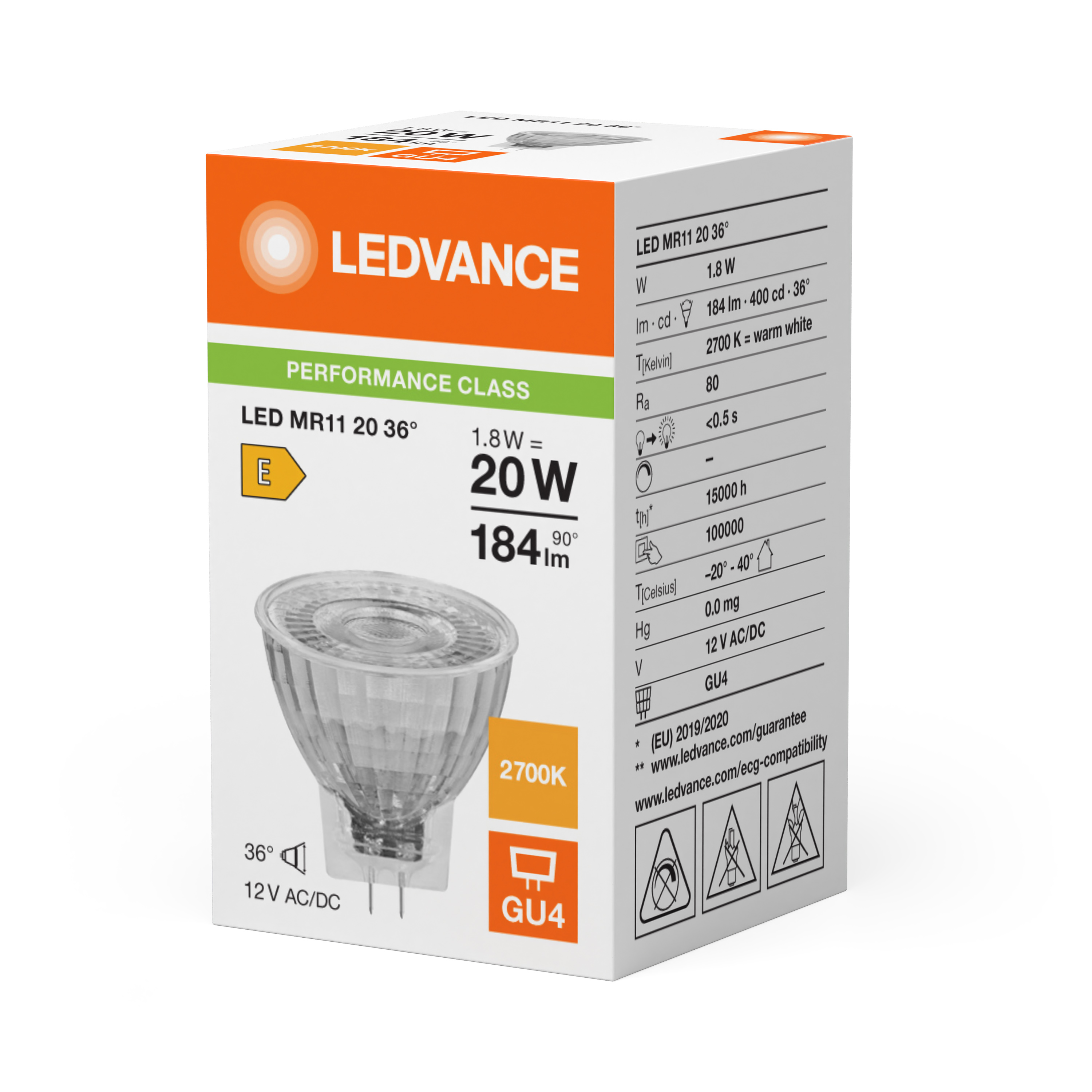 LED лампа побутова OSRAM 1.8Вт 184лм 2700K білий