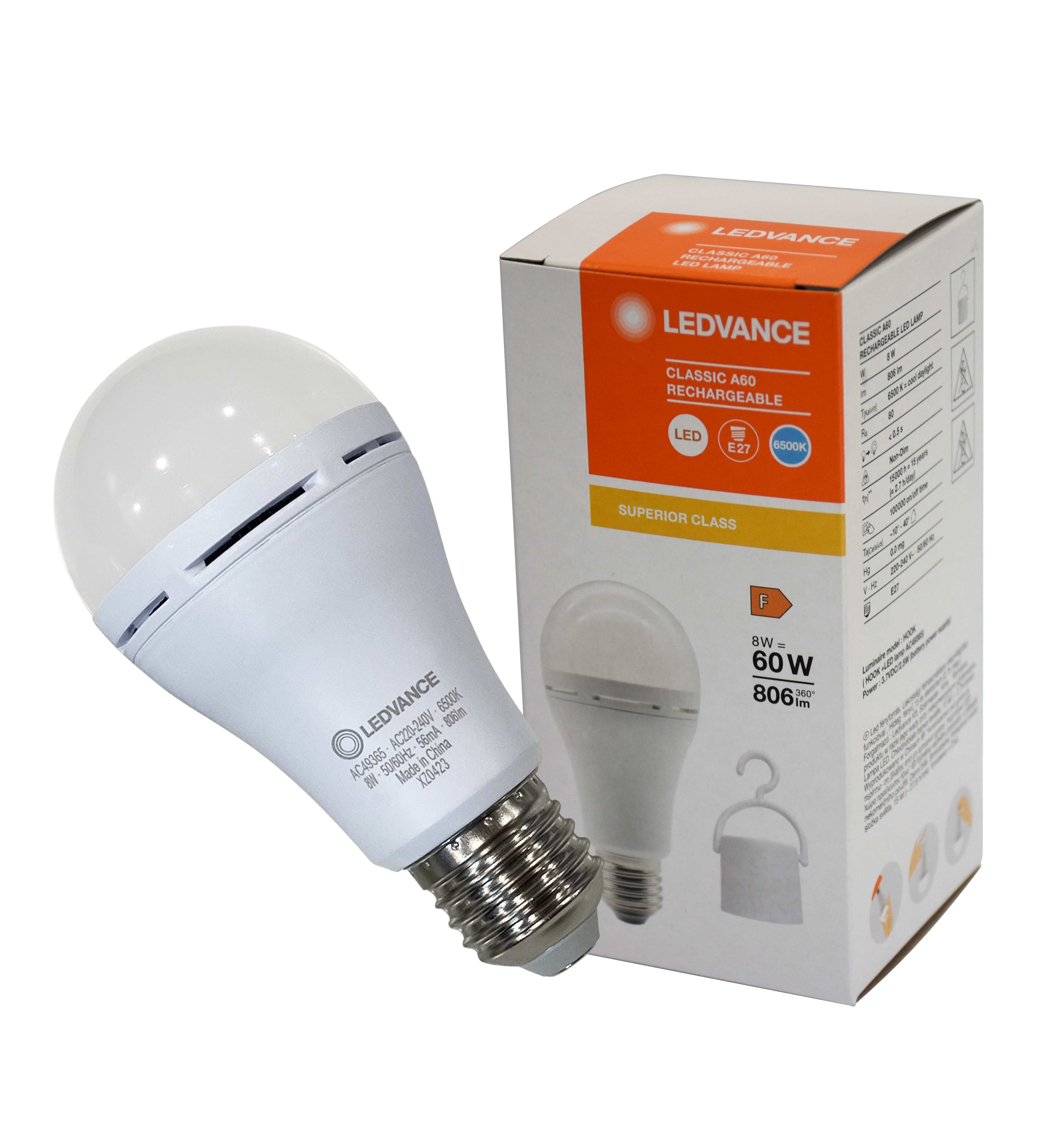 LED лампа побутова OSRAM 8Вт 806лм 6500K білий