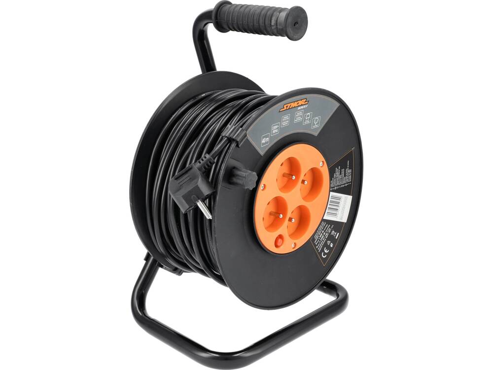 Подовжувач на котушці, 220V STHOR 40м розетки