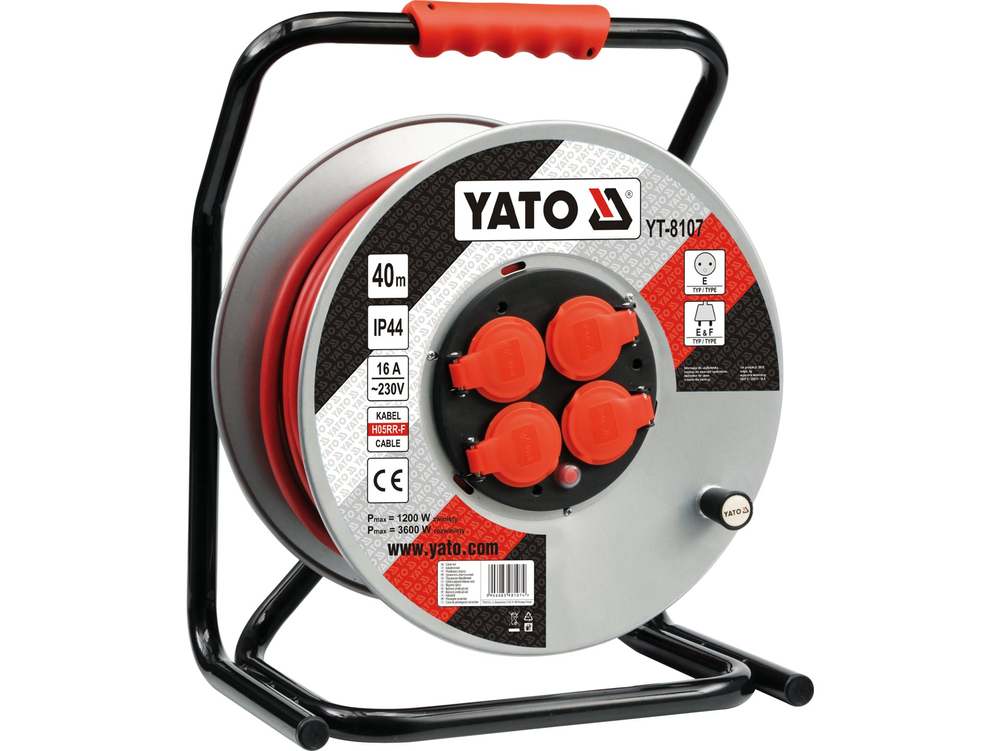 Подовжувач на котушці, 220V YATO 40м 3G 2,5мм² розетки
