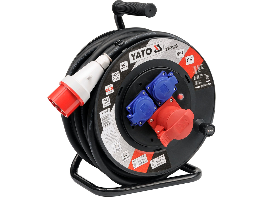 Подовжувач на котушці, 220V YATO 25м