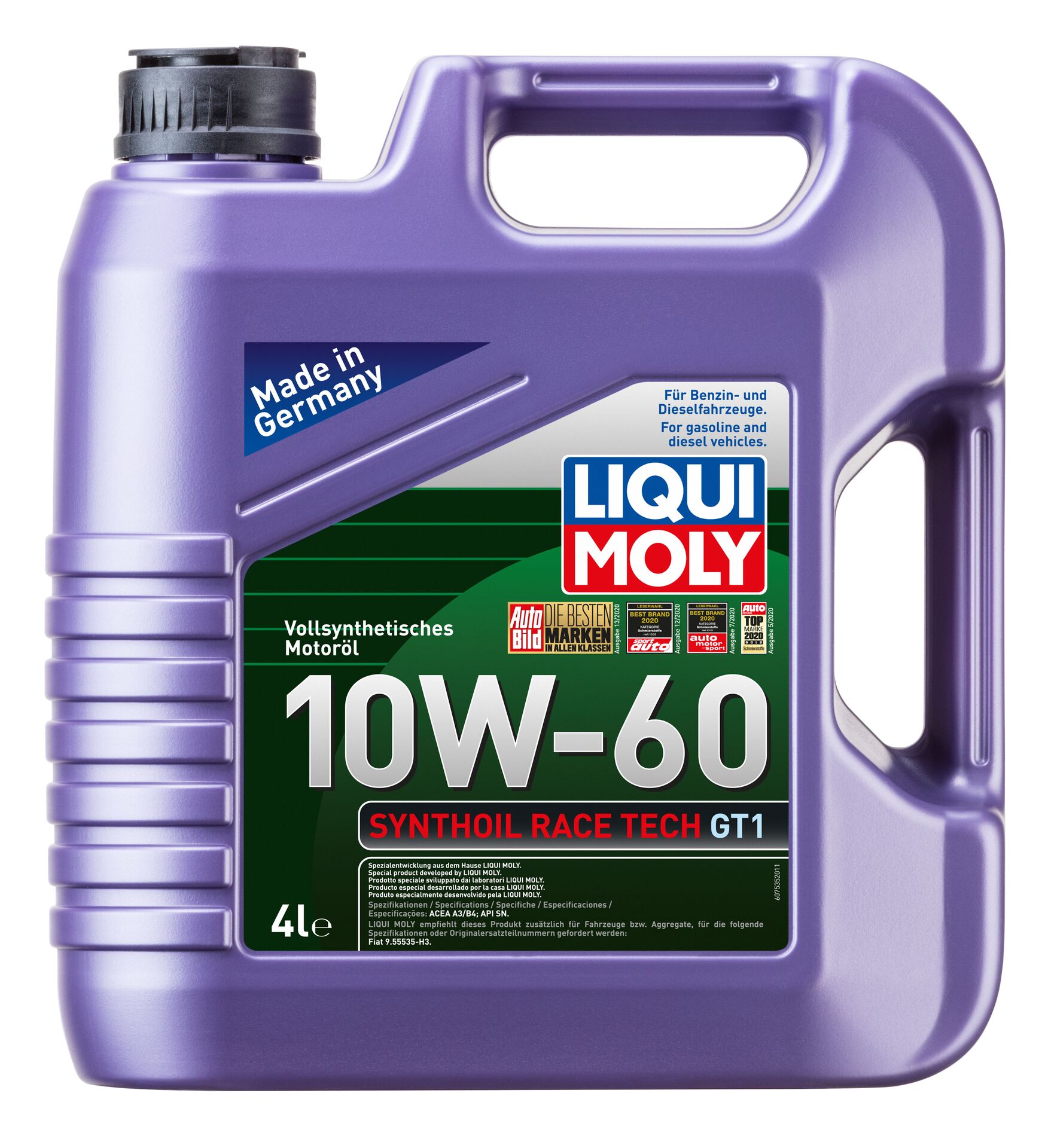 ОЛИВА МОТОРНА SYNTHOIL RACE TECH GT1 10W-60 4Л