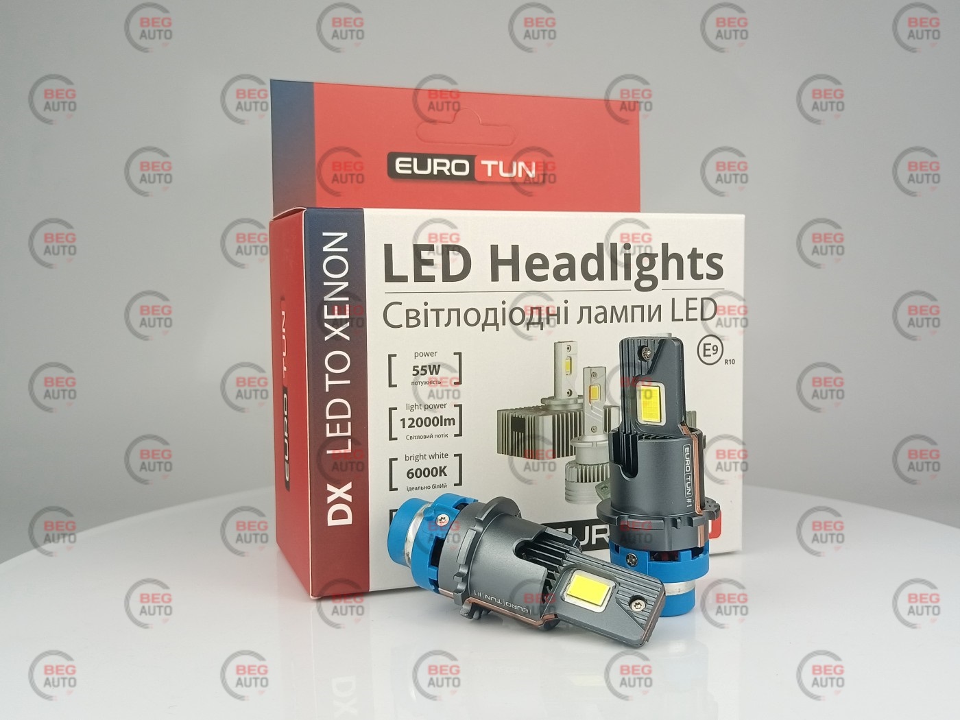 лампа LED D2S mini 12V 55W DX 6000K CAN BUS радіатор з вентилят.