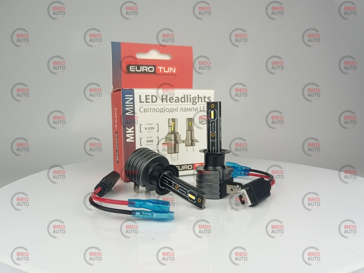 лампа LED H1 12V-24V 44W EUROTUN MK 4500L 6000K радіатор