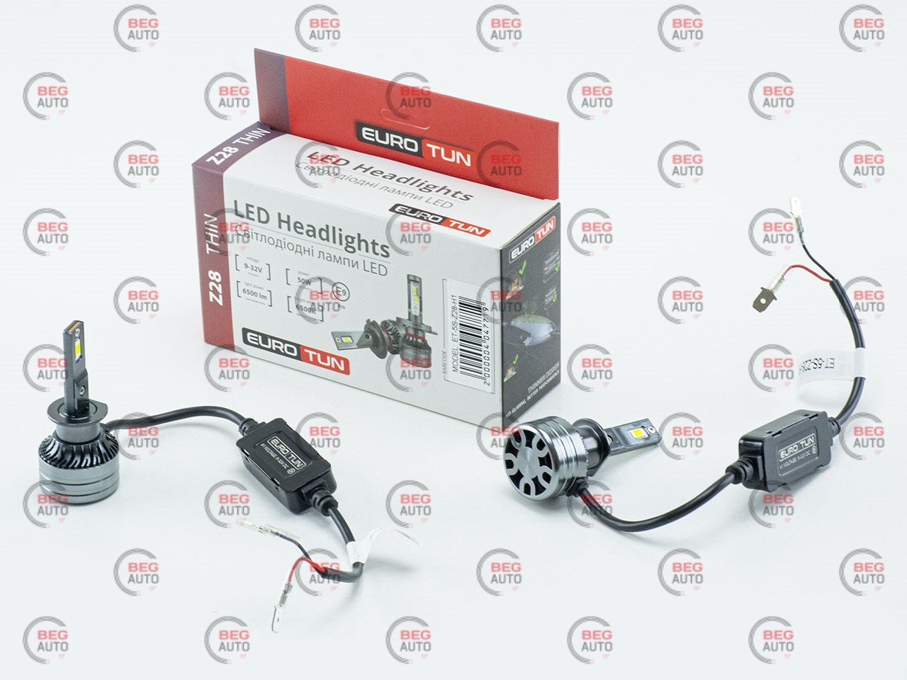 лампа LED H1 12V-24V 50W EUROTUN Z28 6500L 6500K CAN BUS радіатор з вентилят.
