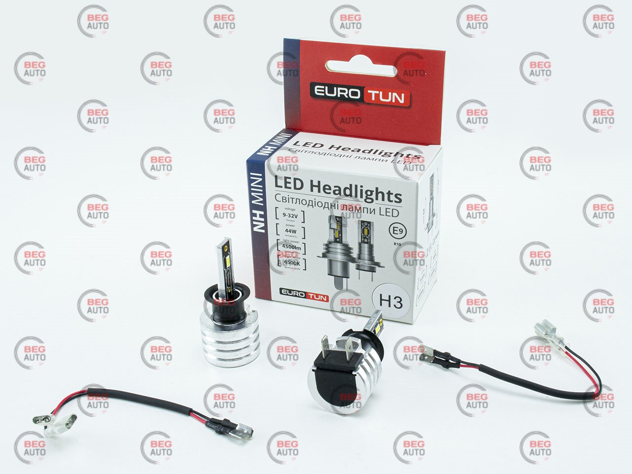 лампа LED H3 12V-24V 44W EUROTUN NHE 4500L 6000K радіатор