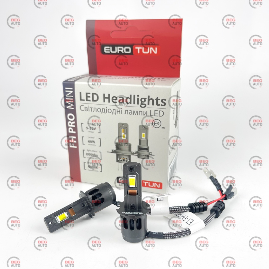 лампа LED H3 12V-24V 60W EUROTUN FH PRO 8000L 6000K радіатор