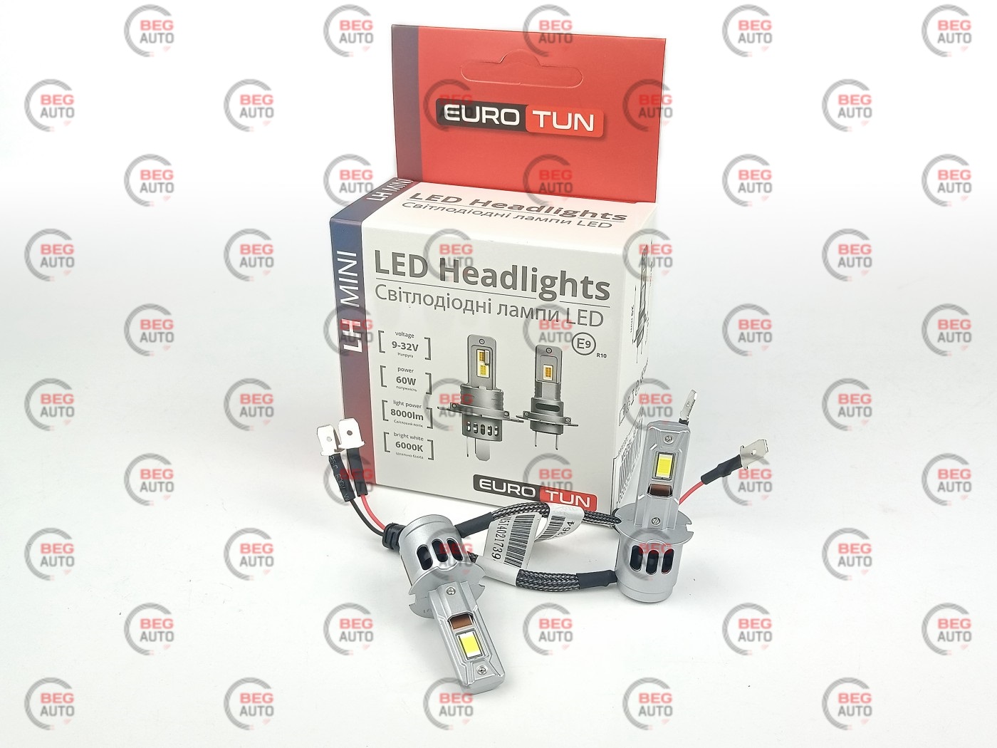 лампа LED H3 12V-24V 60W EUROTUN LH 8000L 6000K радіатор
