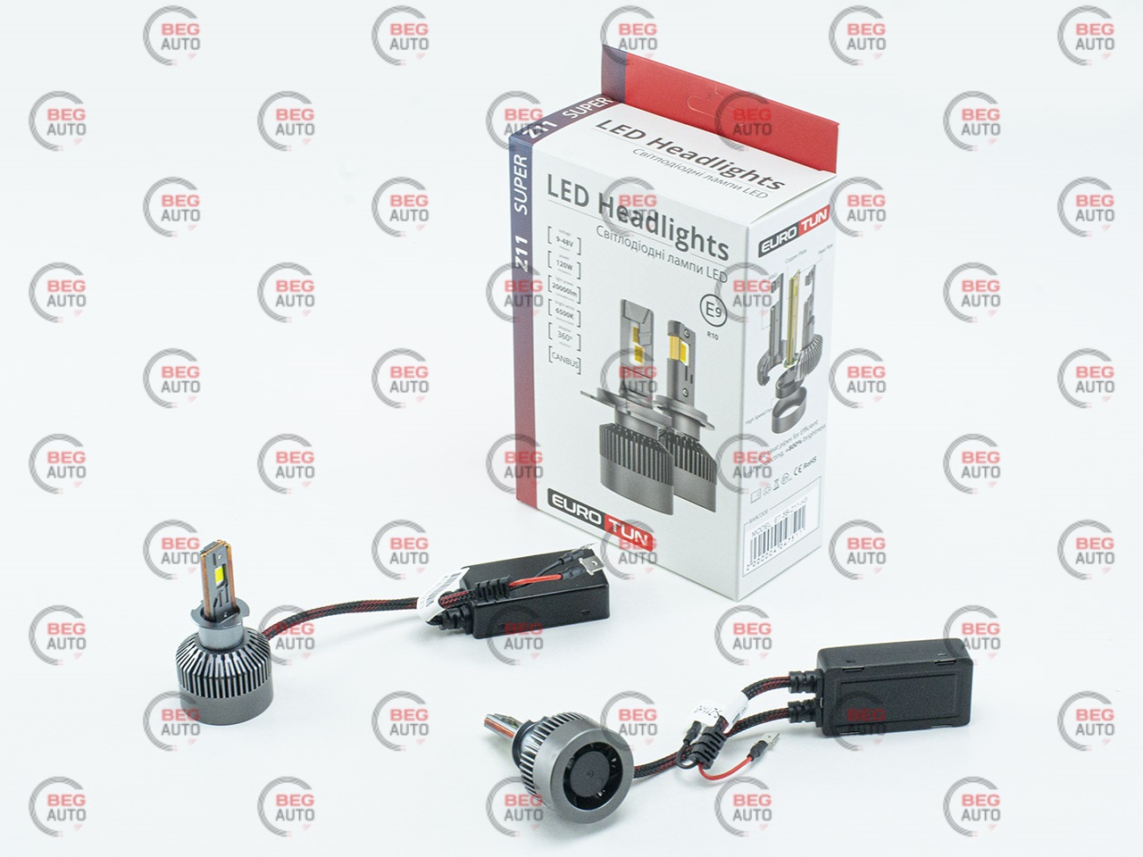 лампа LED H3 12V-24V 120W EUROTUN Z11E 20000L 6500K CAN BUS радіатор з вентилят.