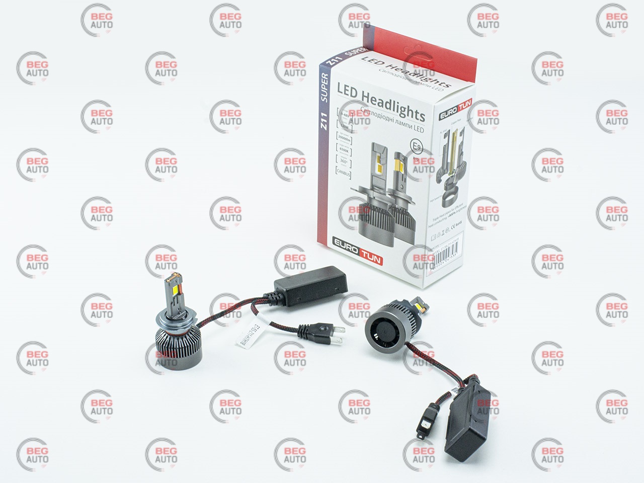лампа LED H7 12V-24V 120W EUROTUN Z11E 20000L 6500K CAN BUS радіатор з вентилят.