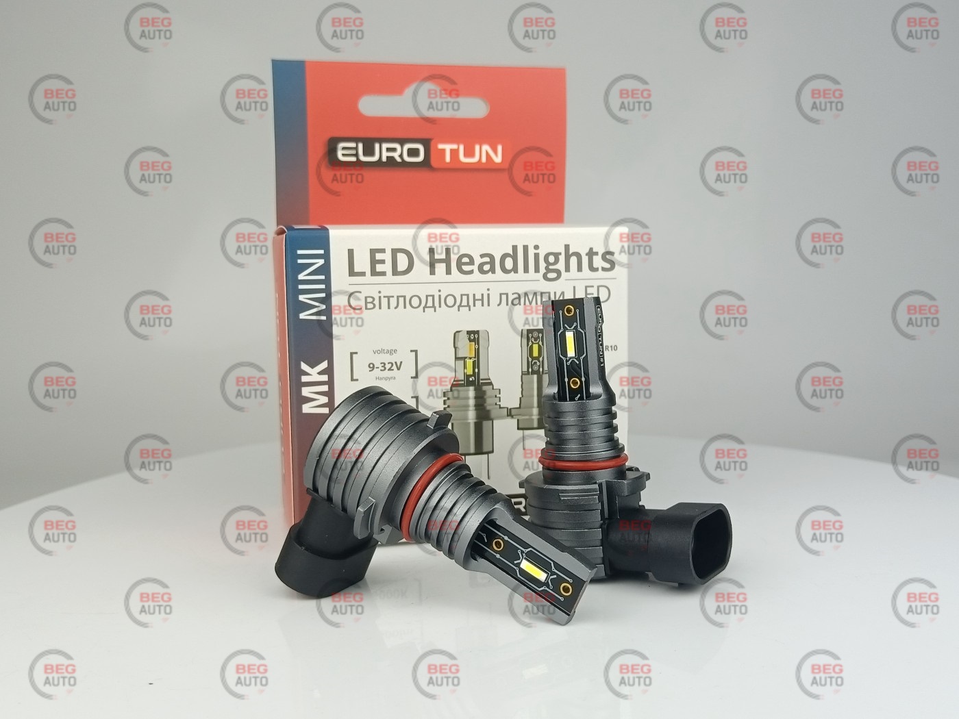 лампа LED HB3 12V-24V 44W EUROTUN MK 4500L 6000K радіатор