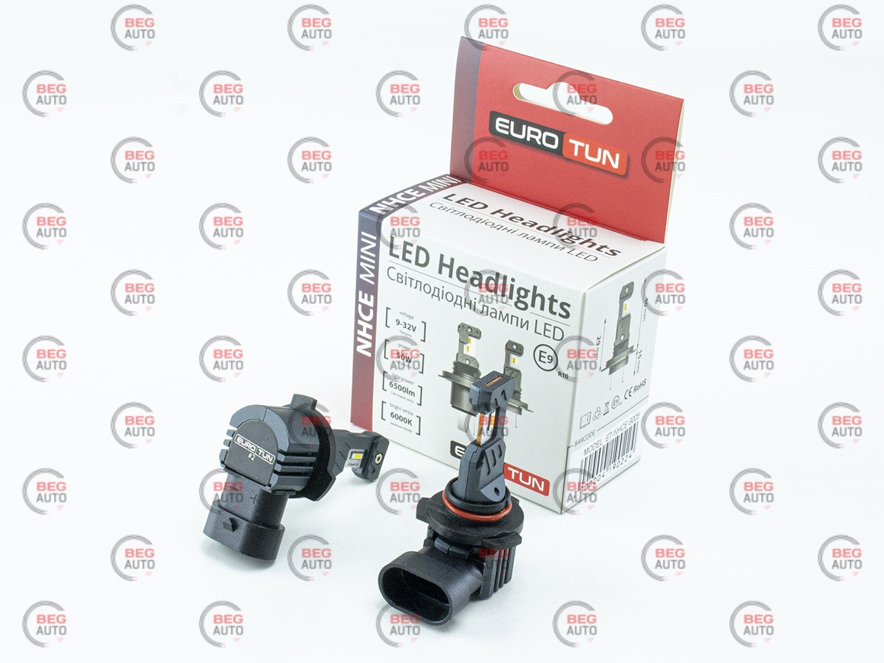 лампа LED HB3 12V-24V 50W EUROTUN NHСE 6500L 6000K радіатор