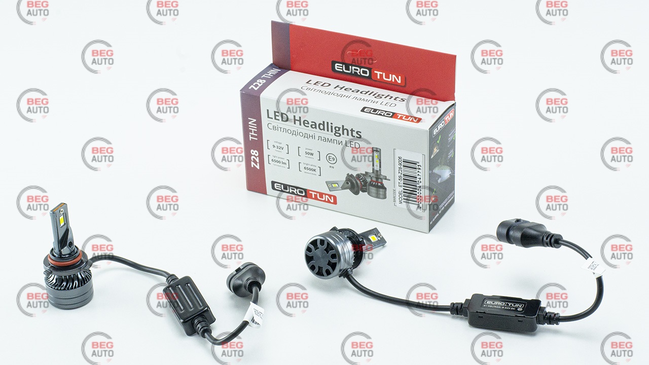 лампа LED HB4 12V-24V 50W EUROTUN Z28 6500L 6500K CAN BUS радіатор з вентилят.