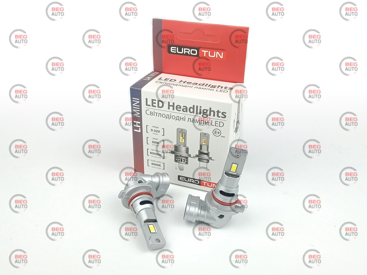 лампа LED HB4 12V-24V 60W EUROTUN LH 8000L 6000K радіатор
