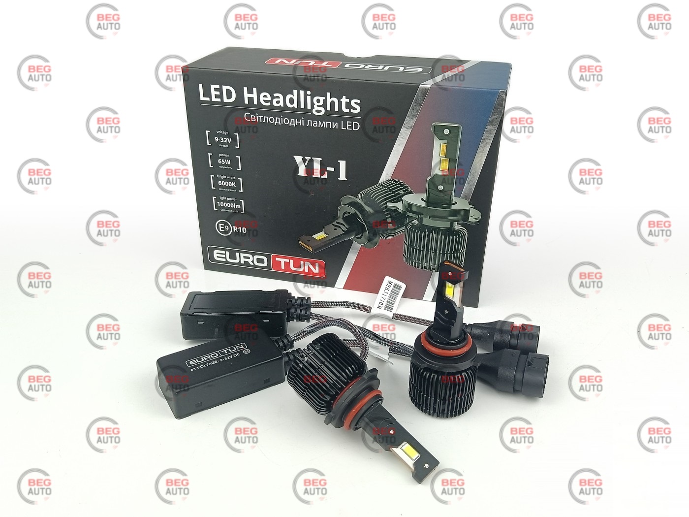 лампа LED HB4 12V-24V 65W EUROTUN YL-1 10000L 6000К CAN BUS радіатор з вентилят.