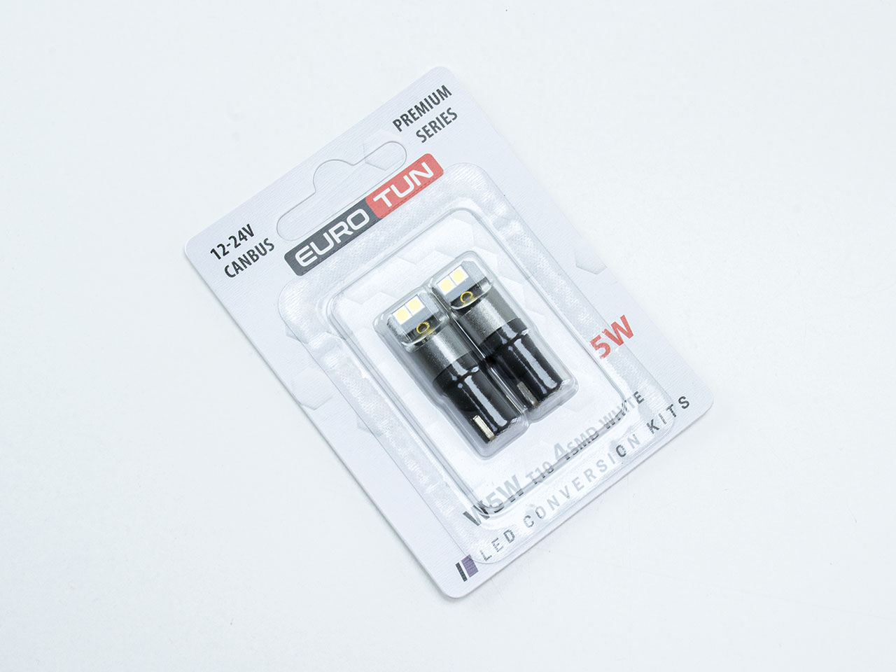Лампа LED БЦ 12V W5W (W2,1x9,5d) T10 WHITE 4 SMD 3030 5W 500Lm 5700K (12-24V) обманка