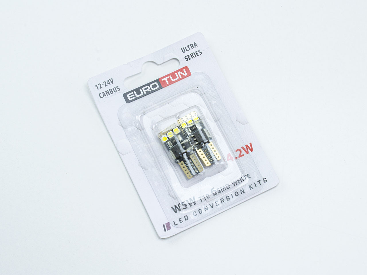 Лампа LED БЦ 12V W5W (W2,1x9,5d) T10 WHITE 6 SMD 3030 4,2W 420Lm 5700K обманка