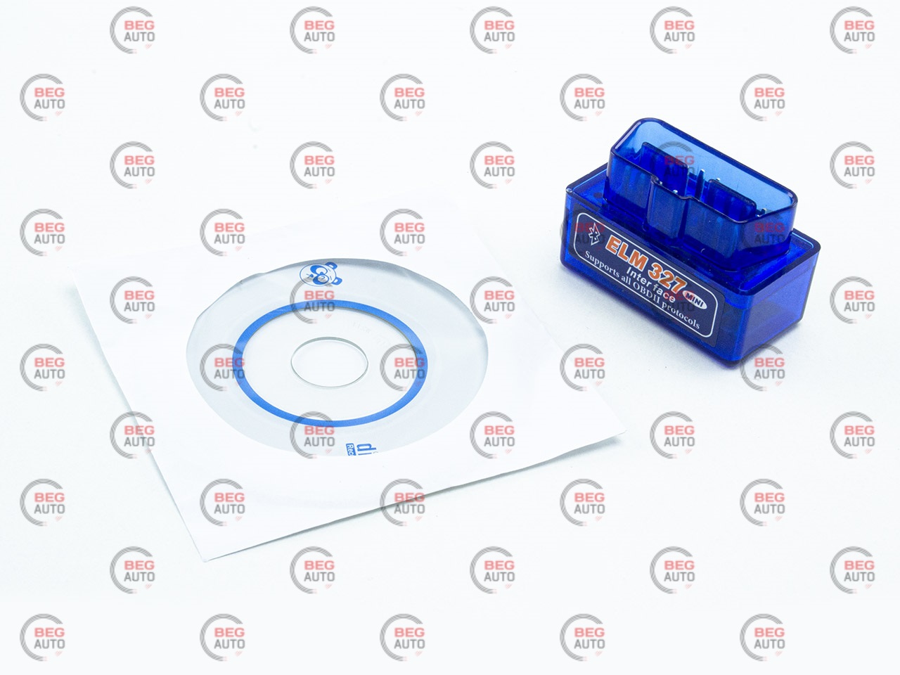 адаптер-сканер діагностичний OBDII - BLUETOOTH ELM327 з диском