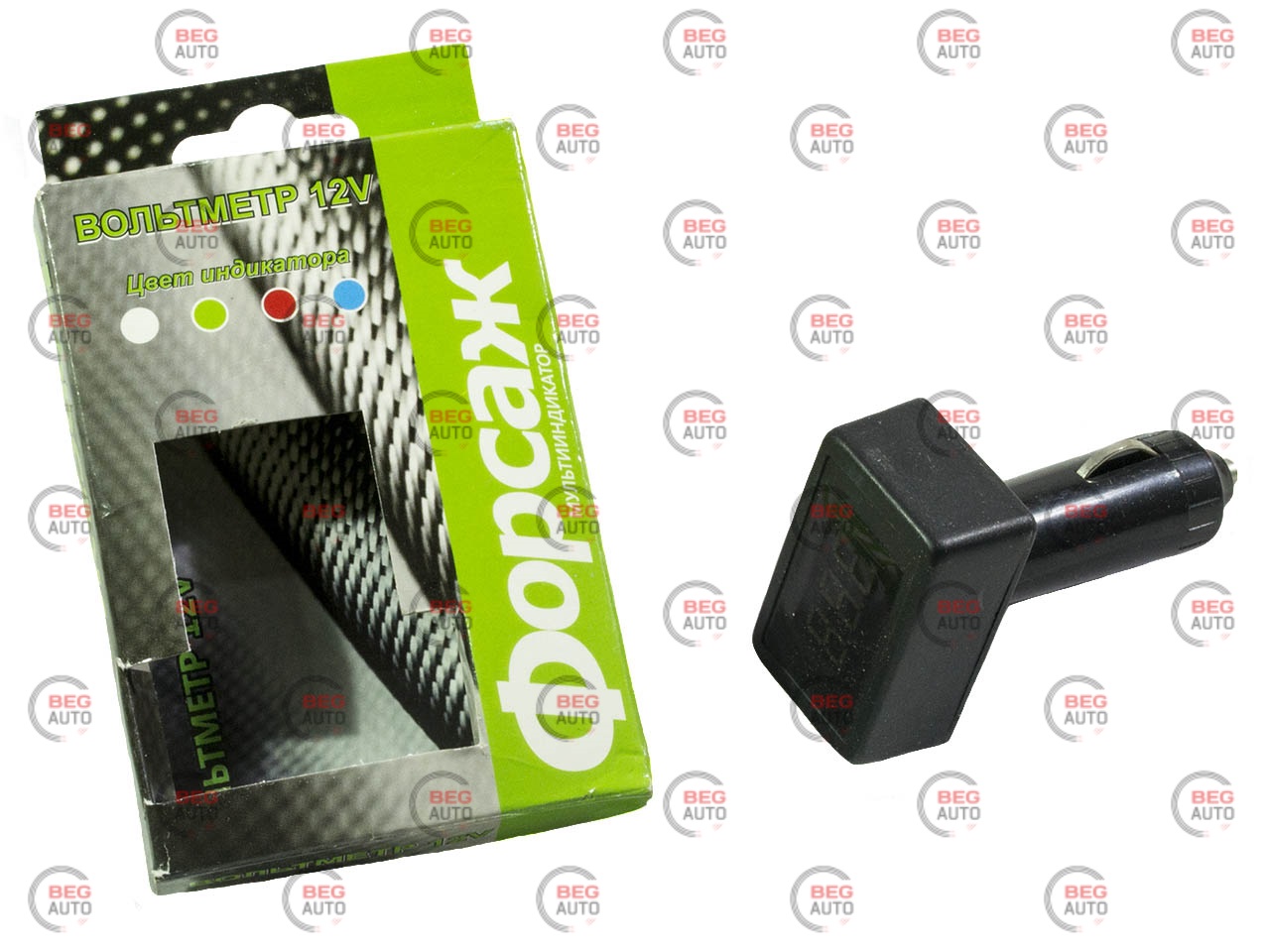 вольтметр з дисплеєм в прикур. 12В ФОРСАЖ