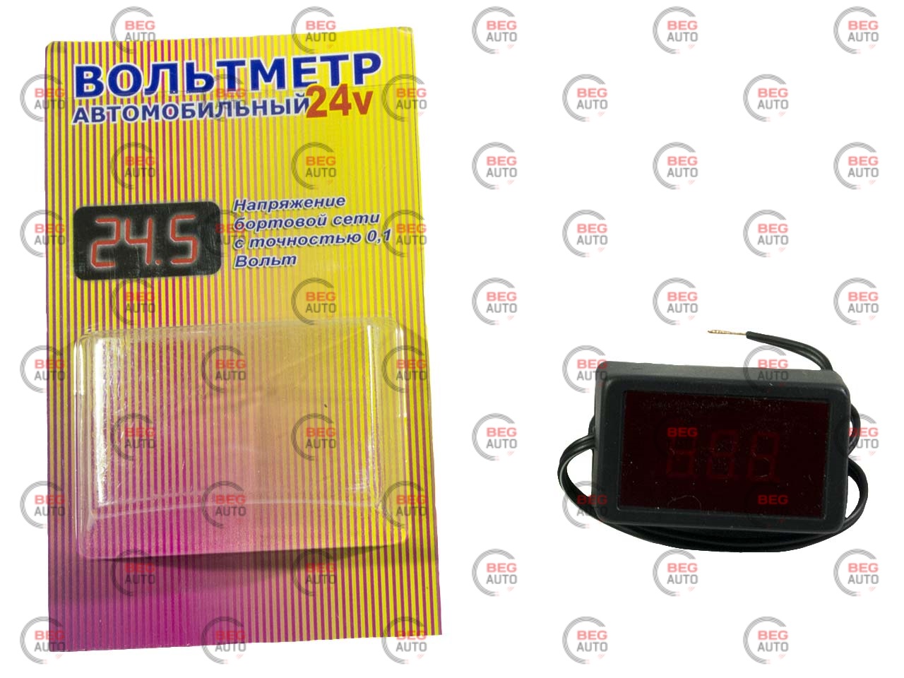 вольтметр з дисплеєм на скотчі з проводом 24В МАРС
