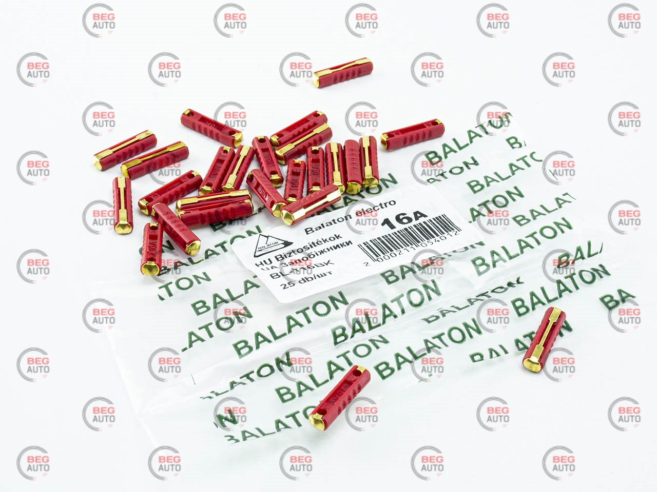 запобіжники 2101 (Balaton) 16A (к-т 25шт)
