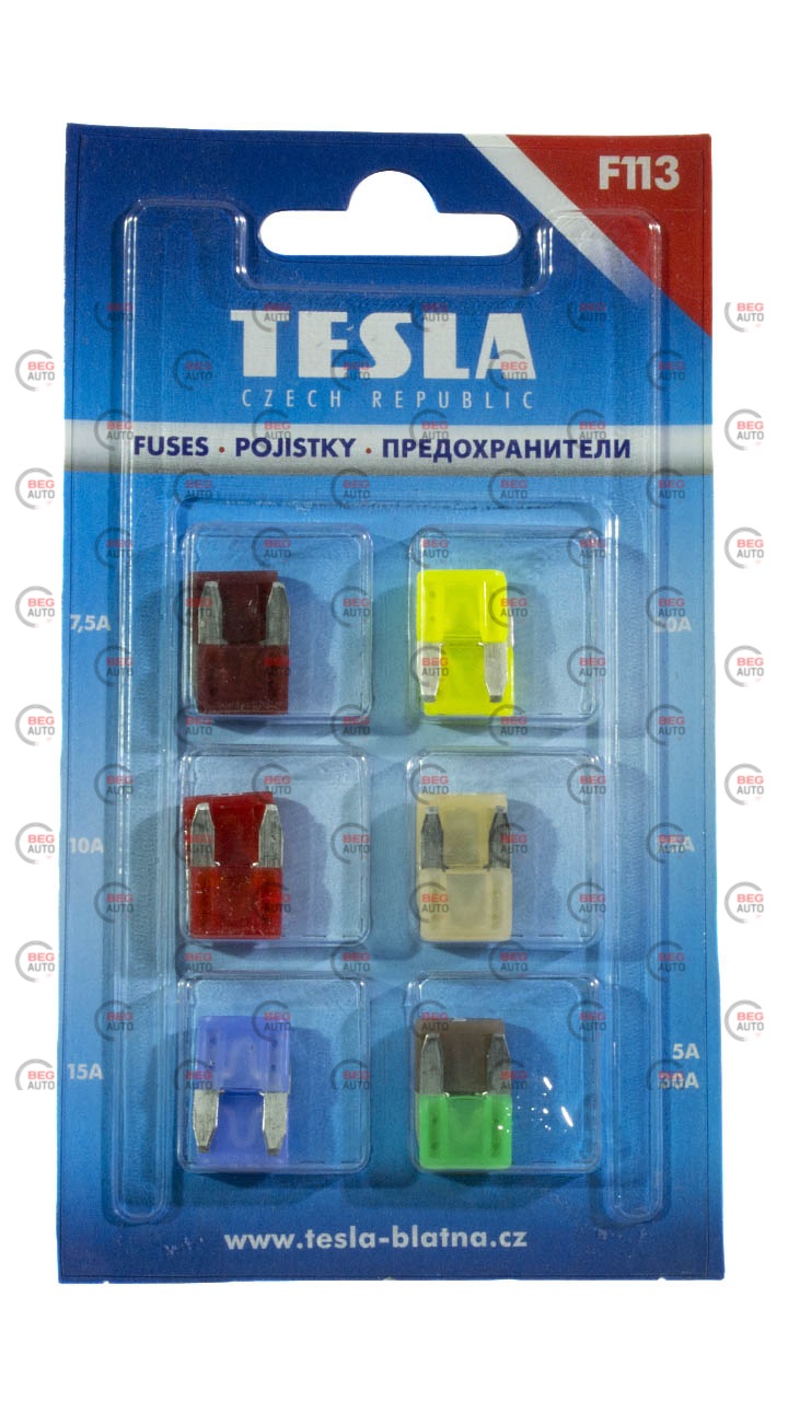 запобіжники Євро mini (TESLA) блістер (12шт)